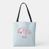 Tropische Plumeria Pink Wasserfarbe Bridal Tasche (Rückseite)