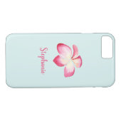 Tropische Plumeria Pink Wasserfarbe Case-Mate iPhone Hülle (Rückseite (Horizontal))