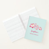 Tropische Plumeria Pink Wasserfarbenhochzeit Notizbuch (Innenseite)