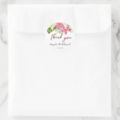 Tropische Plumeria Temple Tree Wedding Runder Aufkleber (Tasche)