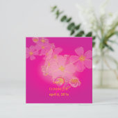 Tropische/Plumerien/Hochzeit in Urlaubsort Einladung (Stehend Vorderseite)