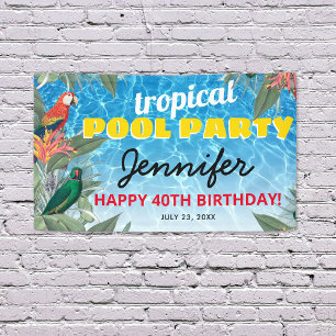 Tropische Pool-Geburtstagsfeier Banner