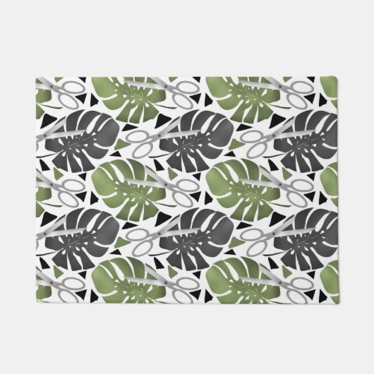 Tropische Print Monstera Leaves Fußmatte (Vorderseite)
