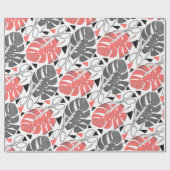 Tropische Print Monstera Leaves Geschenkpapier (Flach)