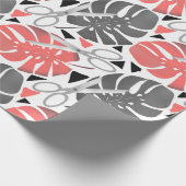 Tropische Print Monstera Leaves Geschenkpapier (Ecke)