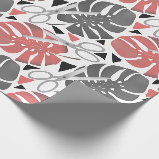 Tropische Print Monstera Leaves Geschenkpapier (Ecke)