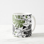 Tropische Print Monstera Leaves Kaffeetasse (VorderseiteRechts)