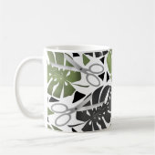 Tropische Print Monstera Leaves Kaffeetasse (Links)