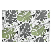 Tropische Print Monstera Leaves Kissenbezug (Rückseite)