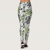 Tropische Print Monstera Leaves Leggings (Rückseite)