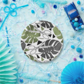 Tropische Print Monstera Leaves Pappteller (Party)
