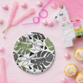 Tropische Print Monstera Leaves Pappteller (Party)