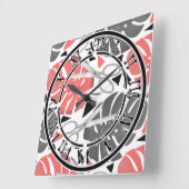 Tropische Print Monstera Leaves Quadratische Wanduhr (Winkel)