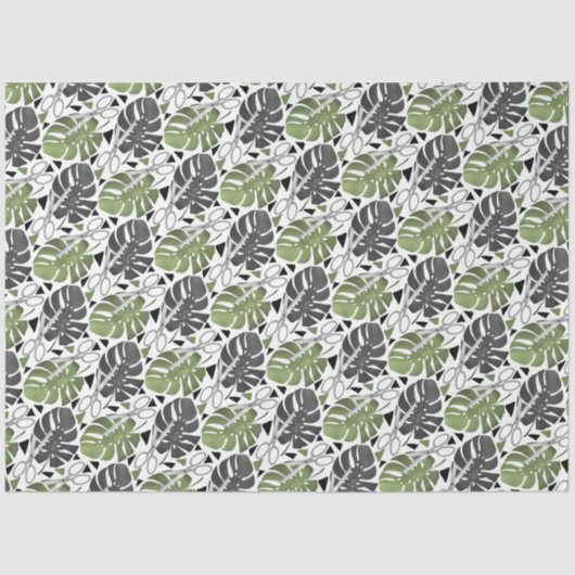 Tropische Print Monstera Leaves Seidenpapier (Vorderseite)