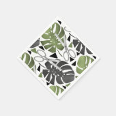 Tropische Print Monstera Leaves Serviette (Ecke)