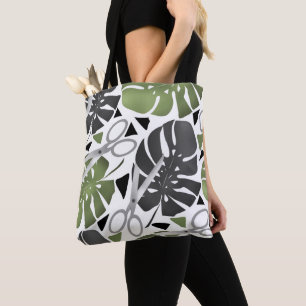 Tropische Print Monstera Leaves Tasche