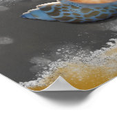 Tropische Printable Art aus Gold und Weiß Poster (Ecke)