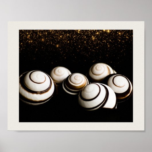 Tropische Printable Art in Schwarz und Gold Poster (Vorne)