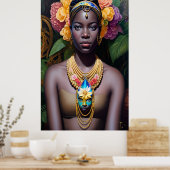 Tropische Prinzessin mit großer Halskette Poster (Küche)