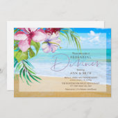 Tropische Probe Dinner Sandy Beach Einladung (Vorne/Hinten)