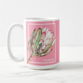Tropische Protea-Blume in Pink Kaffeetasse (Links)