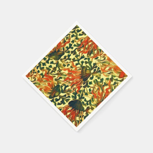 Tropische Quallen Unterwasser Meer Kunst Serviette (Ecke)