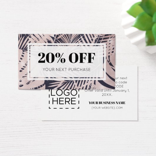 Tropische Rabattkarten für Werbecode-Logos (Schreibtisch)