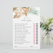 Tropische Ratschläge, wer Braut- oder Duschenspiel (Stehend Vorderseite)