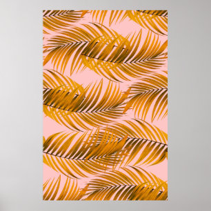 Tropische realistische Blätter Muster Trendy Mode Poster