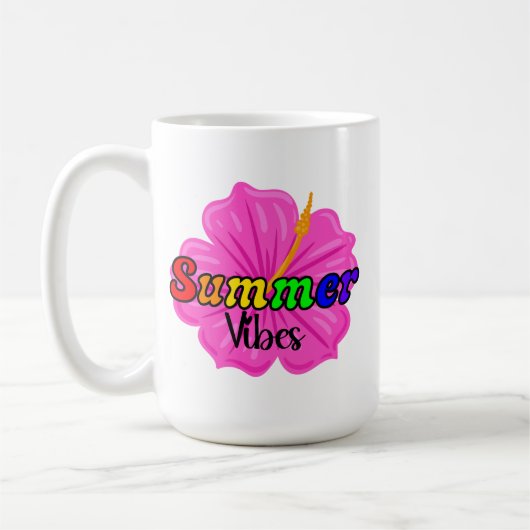 Tropische Regenbogen-Sommervibes | LGBTQ Prior Flo Kaffeetasse (Links)