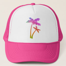 Tropische Regenbogenpalme Truckerkappe