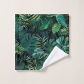 Tropische Regenwald-Blätter Badhandtuch Set (Waschlappen)