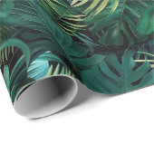 Tropische Regenwald-Blätter Geschenkpapier (Rolleneckpunkt)
