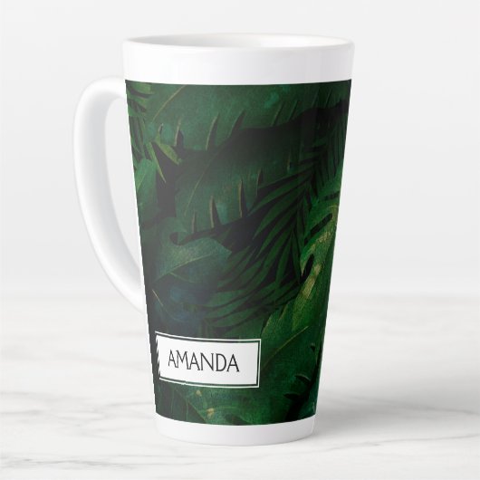 Tropische Regenwaldblätterblätterung Milchtasse (Linke Ecke)