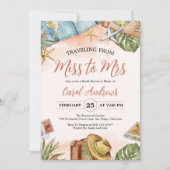 Tropische Reise von Miss nach Brautparty Einladung (Vorderseite)