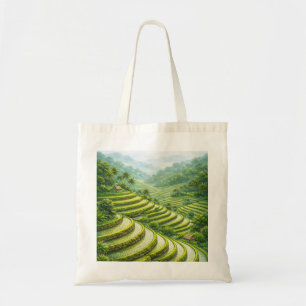 Tropische Reisterrassen-Landschaft Tragetasche