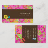 TROPISCHE RETRO-BOLD-BLUME, HIBISKUS VISITENKARTE (Vorne/Hinten)