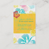 TROPISCHE RETRO-BOLD-BLUME, HIBISKUS VISITENKARTE (Rückseite)