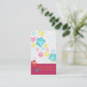 TROPISCHE RETRO-BOLD-BLUME, HIBISKUS VISITENKARTE (Stehend Vorderseite)