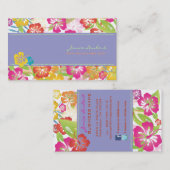 TROPISCHE RETRO-BOLD-BLUME, HIBISKUS VISITENKARTE (Vorne/Hinten)