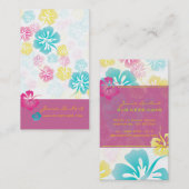 TROPISCHE RETRO-BOLD-BLUME, HIBISKUS VISITENKARTE (Vorne/Hinten)