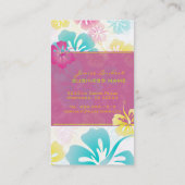 TROPISCHE RETRO-BOLD-BLUME, HIBISKUS VISITENKARTE (Rückseite)