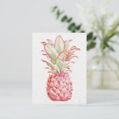 Tropische | rosa Ananas Postkarte (Stehend Vorderseite)