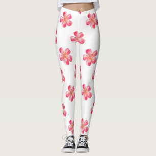 Tropische rosa Blume Leggings