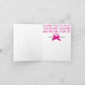 Tropische rosa feiertagskarte (Innenseite)