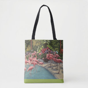 Tropische rosa Flamingo-Flamboyanz-Schultertasche Tasche