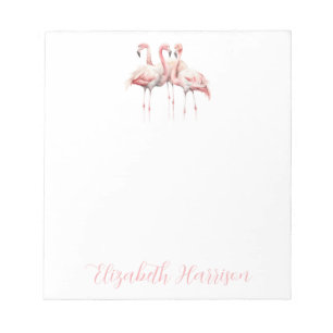 Tropische rosa Flamingos personalisiert Notizblock