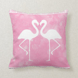 Tropische rosa Flamingowatercolor-Silhouette Kissen