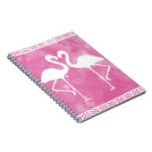 Tropische rosa Flamingowatercolor-Silhouette Notizblock (Rechte Seite)