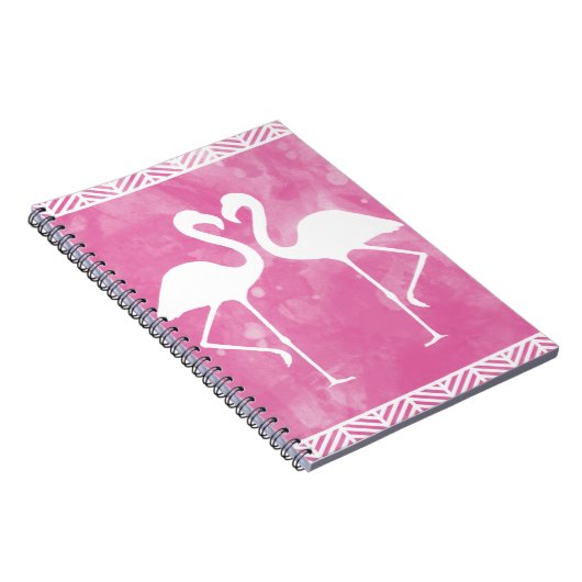 Tropische rosa Flamingowatercolor-Silhouette Notizblock (Rechte Seite)